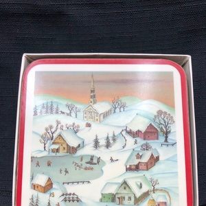 Pimpernel Vintage Holiday Coasters Holiday Acrylic